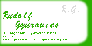 rudolf gyurovics business card